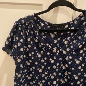 Navy Daisy blouse